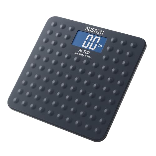 Image of ALISTON AL 700 Fiber Body Electronic Digital Personal Bathroom Weighing Scale with Toughened ABS Non Slip Design (Grey, Capacity 180 Kg)