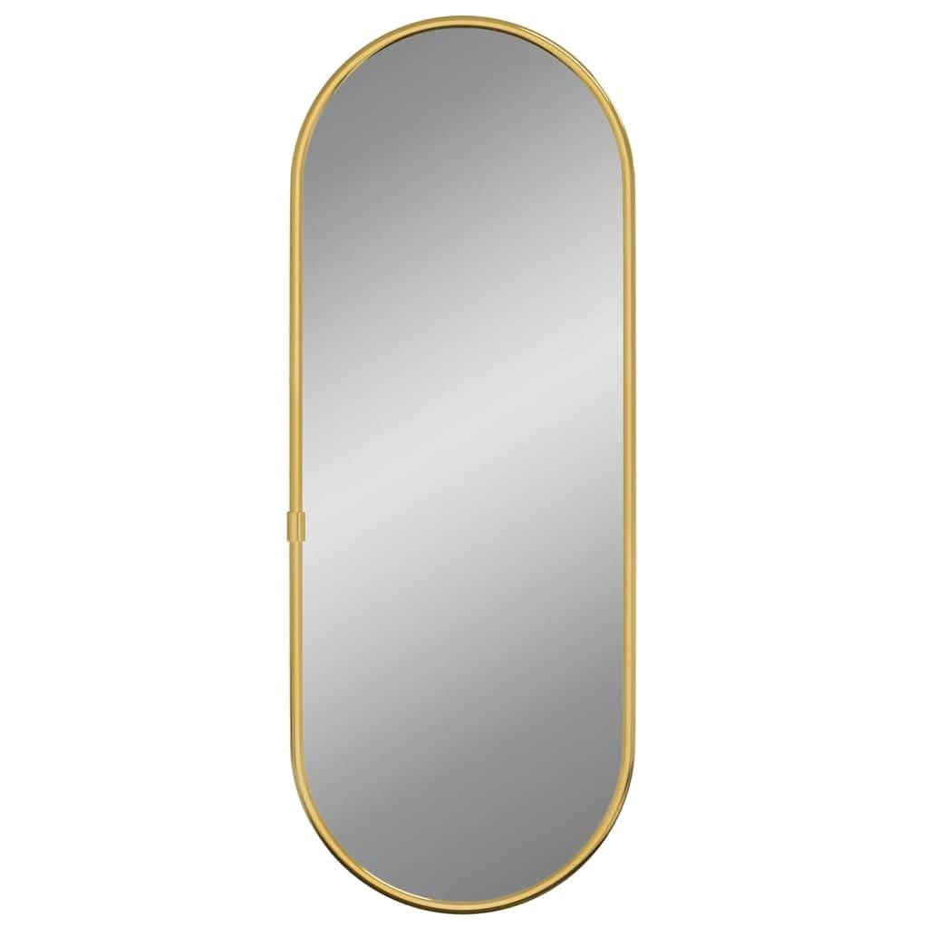vidaXL Wall Mirror Gold Oval - 40x15 cm Glass Vanity Decor for Bathroom/Bedroom