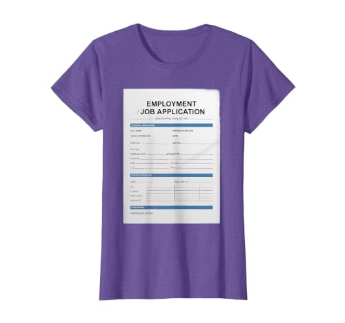 Job Application Meme Jump Scare Job Memes Funny Costume T-Shirt, Women, Purple Heather, X-Small