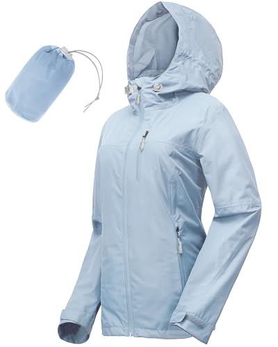 33,000ft Packable Rain Jacket Women Lightweight Waterproof Raincoat with Hood Cycling Bike Jacket Windbreaker