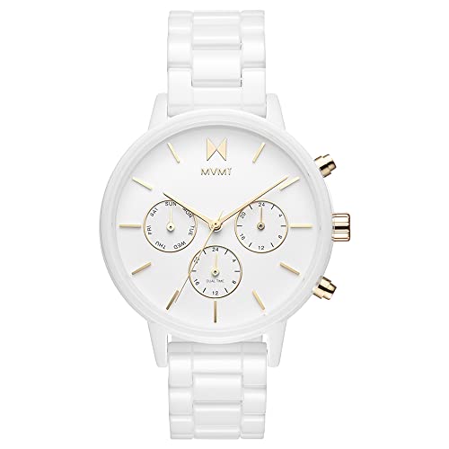 MVMT Nova Ceramic Qtz Multifunction White Round Dial Womens Watch|White Ceramic Material|White Color Band - 28000120-D (B09VSPY481) Amazon Price History, Amazon Price Tracker