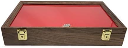 18 x 12 x 3 Cedar, Cherry, Oak, Walnut, or Maple Wood Display Case for Arrowheads Knifes Collectibles & More (Walnut)