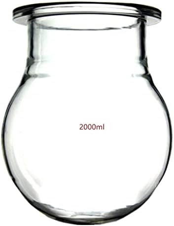 Deschem 150mm Glass Reactor Flask Round Bottom Vessel Lab Spheroidal Reaction Kettle Flange OD=15cm (2000mL)