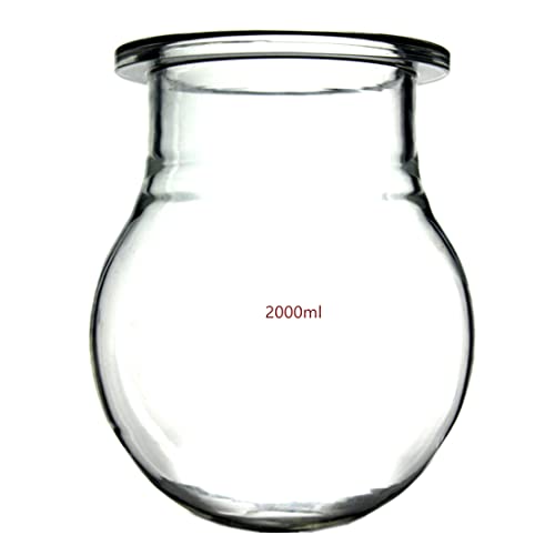 Deschem 150Mm Glass Reactor Flask Round Bottom Vessel Lab Spheroidal Reaction Kettle Flange Od=15Cm (2000Ml) #TOP8