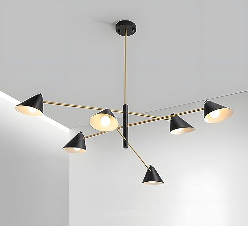Plafonniers industriels à 6 lumières pour corriger un salon sombre