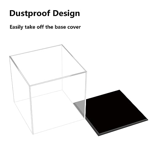 Cliselda Fully Assembled Clear Acrylic Display Case, Small Acrylic Box Curiosity Cube Square Plastic Dustproof Showcase for Display Collectible Action Figures Toys (10x10x10 cm)