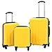 vidaXL Valise Rigide 3 pcs Set de Valises Sac à roulettes Cabine Trolley à Main Bagage de Voyage Ensemble de Bagages Valise de Vacances Jaune ABS