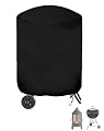 SheeChung Outdoor Fireplace Cover Round 30"Dx43"H,Waterproof Grill Cover for Weber Kettle Charcoal 22 Inch,Heavy Duty 600D Outside Covers for Wood Burning Chiminea,BBQ Grill Smoker,UV Resistant