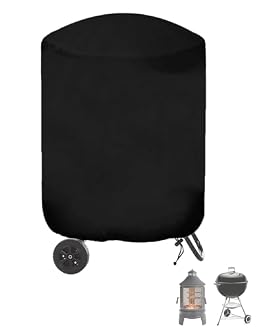 SheeChung Fire Pit Cover Round 30"D x 43"H,Waterproof 600D Grill Cover