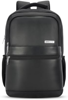 Lavie Sport 45cm Pioneer 24 Litres Laptop Backpack with Trolley Sleeve For Men & Women | Premium Vegan Leather Office Travel Backpack | Upto 14" Notebook/Macbook Compatible