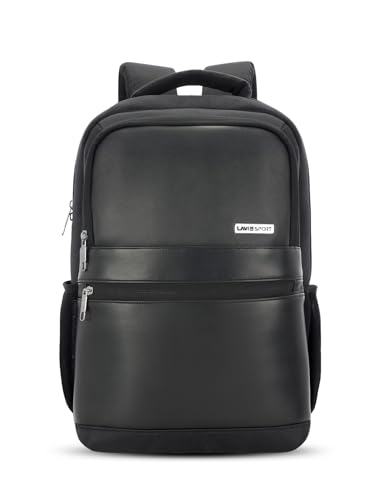 Lavie Sport 45cm Pioneer 24 Litres Laptop Backpack with Trolley Sleeve For Men & Women | Premium Vegan Leather Office Travel Backpack | Upto 14" Notebook/Macbook Compatible
