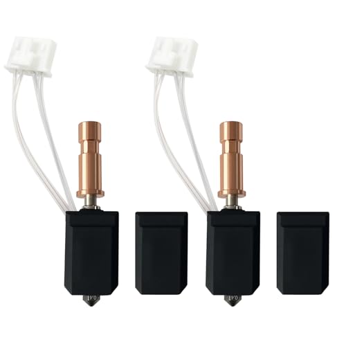 HzdaDeve 2PK 0.4MM Keramik Hotend für Kobra S1 Combo Hot End Kit Druckkopf Kühlkörper Block Heizpatrone Thermistor gehärtete Stahldüse mit Extra 2PK Silikon Abdeckung für Anycubic Kobra S1/ACE Pro
