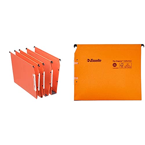 Dossier suspendu A4 fond 15 mm orange pour classer les documents volumineux