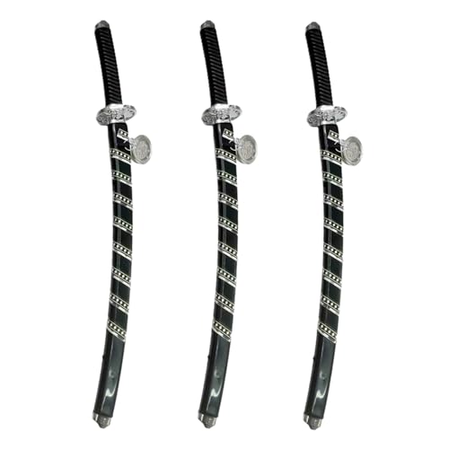 Bohue 3pcs Kids Ninja Sword Toy Ninja Sword Weapons Toy Plastic Toy Ninja Costume Accessories for Halloween Party Supplies