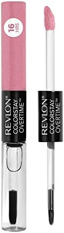 REVLON Liquid Lipstick with Clear Lip Gloss, ColorStay Face Makeup, Overtime Lipcolor, Dual Ended with Vitamin E in Pink, Forever Pink (410), 0.07 Oz