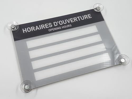 Plaque de fenêtre pour magasins codiarts panneau horaires pour vitrine de bureau