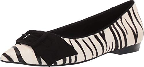 Pelle Moda Dana Cream Black Calfhair Ballet Flats