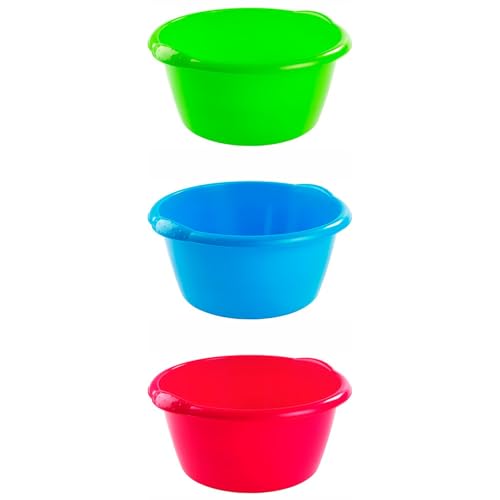 Tradineur - Cubo, Barreño, Tina Multiusos - Fabricado en Plástico - Producto y Utensilio de Limpieza - Forma Redonda - Capacidad de 50 litros - Ø 60 x 29 cm - Color Aleatorio - imagen 3