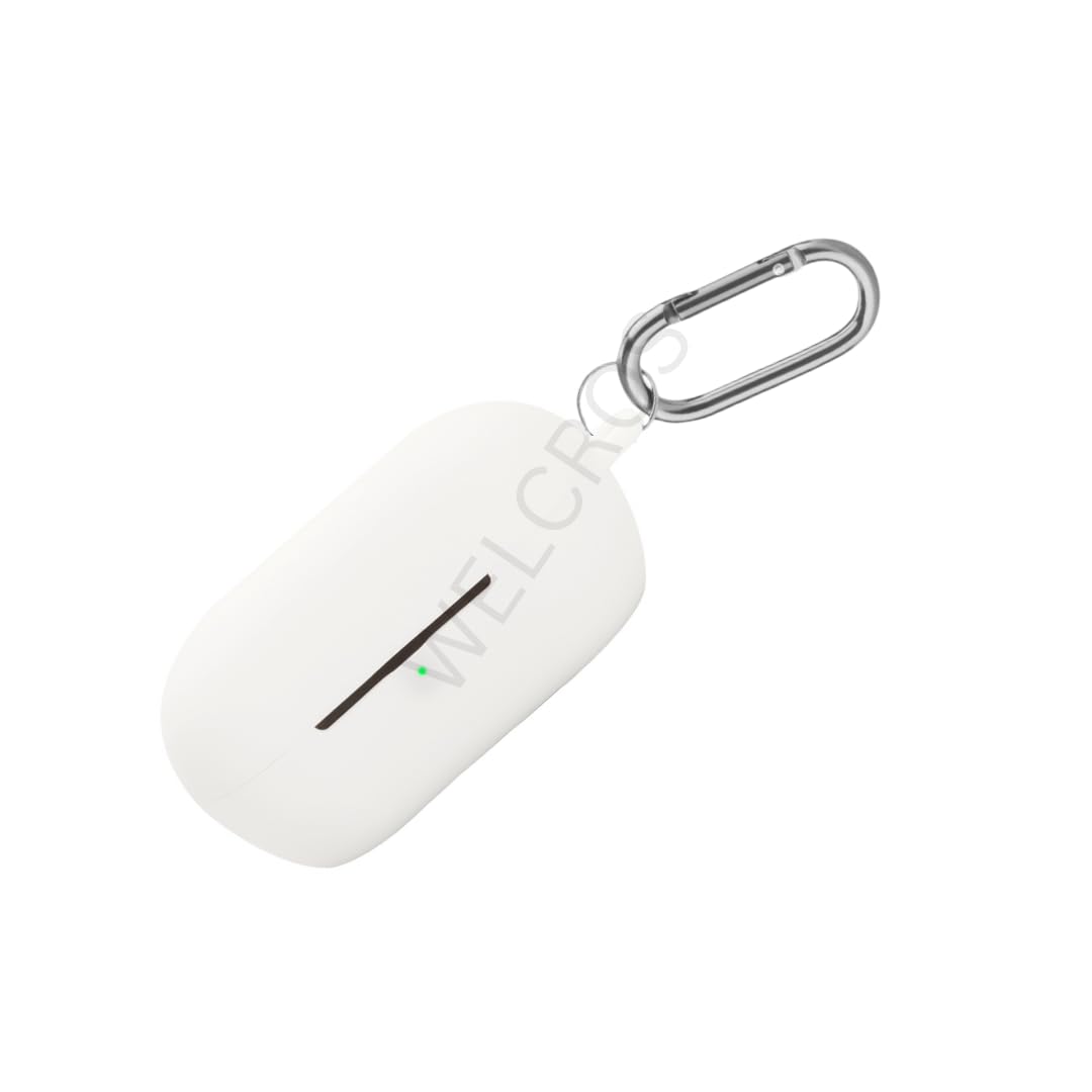 WELCROS Soft Silicone Case Cover for Sony WF-C710N / C710NSA (White, Keychain)