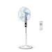 Rowenta Turbo Silence VU5650F0 Pedestal Fan, Only 35 dB(A) in Silent Night Mode, Energy Saving, 12 Speeds, Digital LED Screen, Timer, Remote Control, White