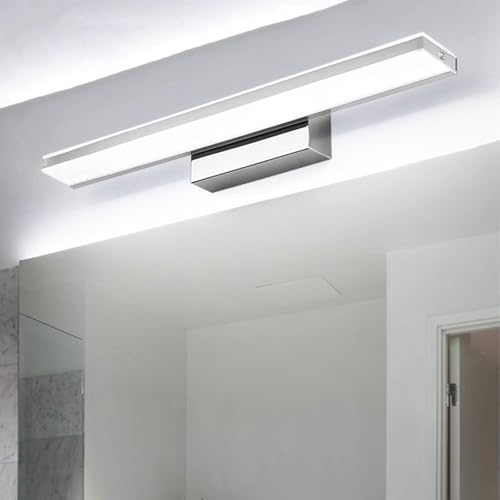 Apliques de pared en acero inoxidable con luz LED para un baño minimalista y elegante