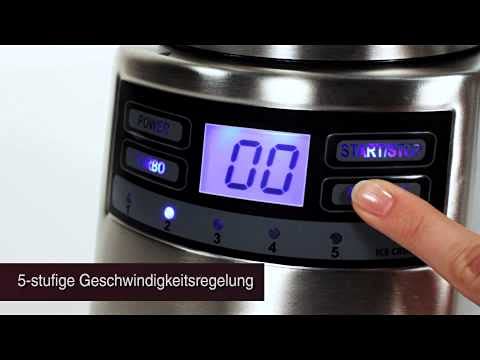 ProfiCook PC-UM 1006 Batidora de vaso, Jarra de cristal, 1.8 litros, Regulador velocidad electrónico, 1200 W, 1 Decibelios, Vidrio, Negro y gris