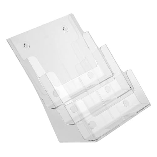 lurrose 透明アクリル三ファイルオーガナイザー 卓上用パンフレットラック 安定設計でカタログ 書類整理に 壁掛け対応可能なデスクトップ