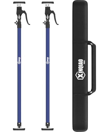 XINQIAO Third Hand Tool Support System, Premium Steel Support Rod with 154 LBS Capacity for Cabinet Jack, Drywall Jack& Cargo Bars, 49.2 IN to 114.2 IN Long, Blue, 2 PC
