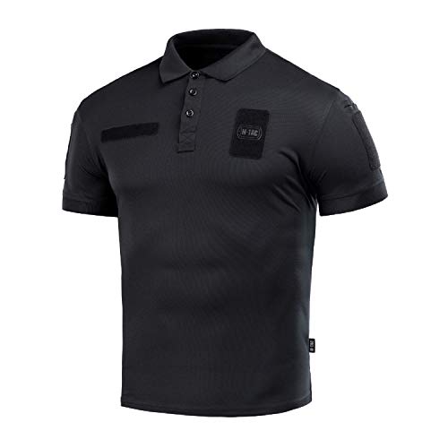 M-Tac Polo táctico Coolmax, uniforme de trabajo, absorbe la humedad, manga corta, para hombre (negro, XXL)