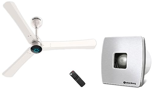 Image of atomberg Renesa+ 1200mm BLDC Motor 5 Star Rated Ceiling Fans for Home with Remote Control (Pearl White) Studio+ 150mm (sweep size) BLDC motor Energy Saving Exhaust Fan ()