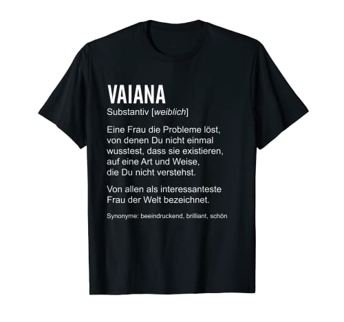 Vaiana Divertido frase Definition Name Cumpleaños Camiseta