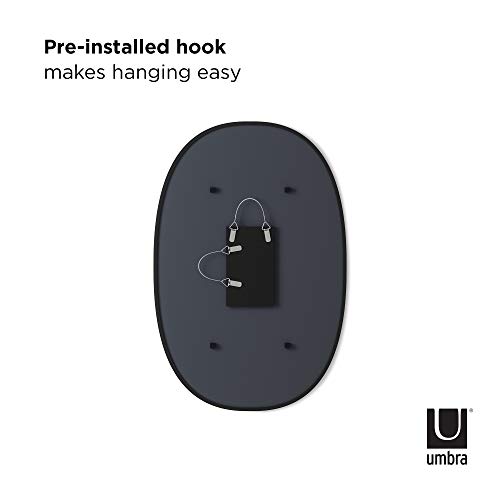 Umbra Hub Oval Mirror by Umbra ­­– Wall Mirror for Entryways, Washrooms, Living Room and More, Black