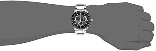 Citizen Eco-Drive Herren-Chronograph mit schwarzem Zifferblatt und Edelstahlarmband