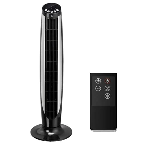 VoltShine Ventilador - ventilador de torre de 36 pulgadas, 3 velocidades, color negro y control remoto incluido.*