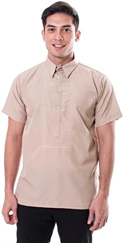 MY01 - Filipino Office Barong Tagalog Gusot Bihis Mayaman - Beige