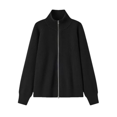 Men’S Knitted High Neck Cardigan Sweater Long Sleeve Zip Pullover Casual Slim Fit Layering Top