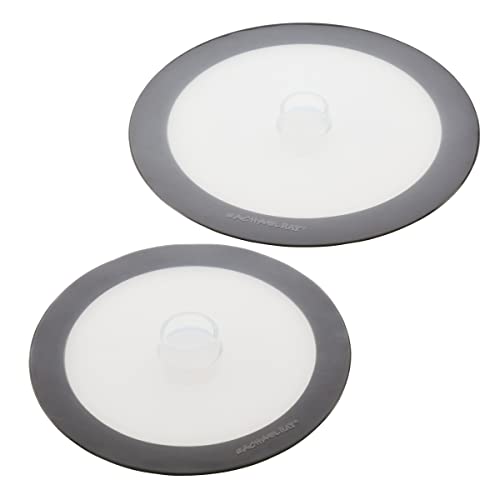 Rachael Ray Tools and Gadgets Silicone Suction Lid Set, 2 Piece, Dark Gray
