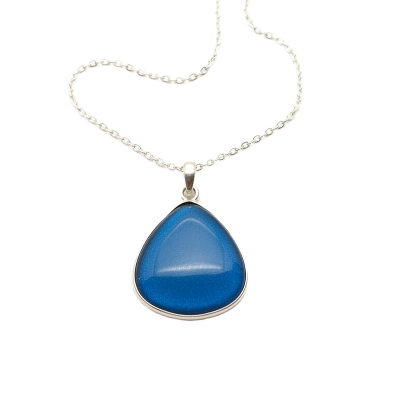 Pendentif en quartz bleu naturel collier pierre taillée trilon facettée 28mm LKBEADS
