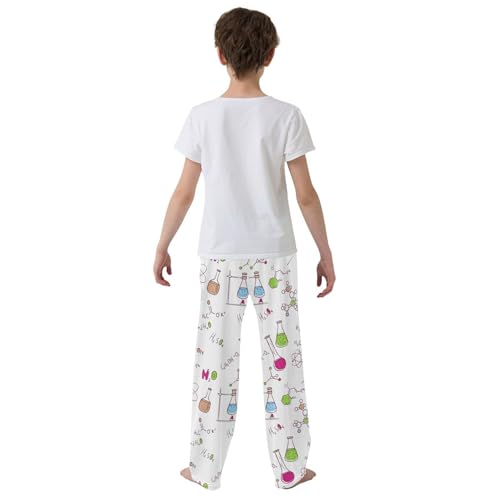 ZZXXB Chemistry Science Experiment Boys Long Pants Soft Trousers Elastic Waist Kids Lounge Bottoms with Pockets S-XL3