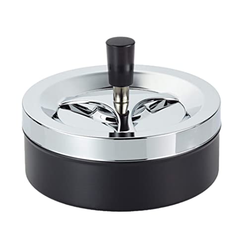 Wedhapy Posacenere Rotante Rotondo Vassoio per Sigarette Posacenere Portatile con Coperchio Posacenere Girevole Posacenere Completamente Chiuso per l'Home Office