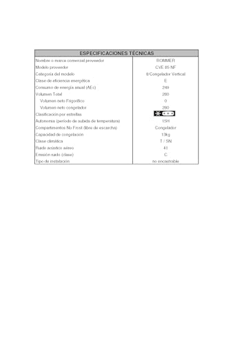 Congelador Vertical Rommer CVE 85 NF, Capacidad 280 Litros, Color Blanco, No Frost - imagen 3