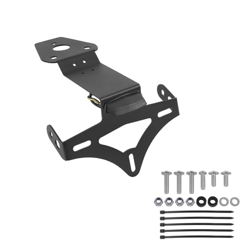 BTCTLPLMKK For Daytona 660 2024 2025 用 ウィンカーナンバープレートホルダー フェンダーエリミネーターブラケット バイク用 ナンバープレートステー(Black-with led)