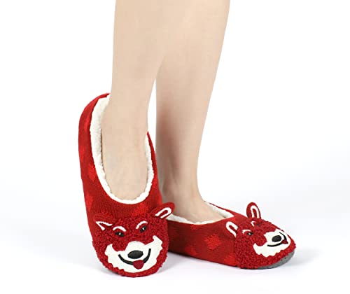 Image of DICUIRD Womens Animal Slipper Socks Non Slip Gripper House Slippers