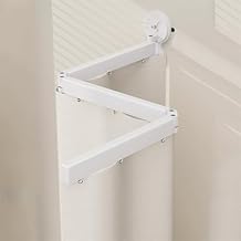 Curved Shower Rod For Bathroom Wall Mounted No Drill Partition Poles L-Shaped Pole 360 Collapsible Folding Curtain Rods Suitable For Bathtub White 2-5 Fold Suction Cup 67 In