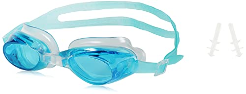 Image of I-SWIM LADIES COSTUME IS-103 ROYAL /WHITE LINES SIZE 2XL WITH GOGGLES SILICON JOINTLESS WITH BOX SKY