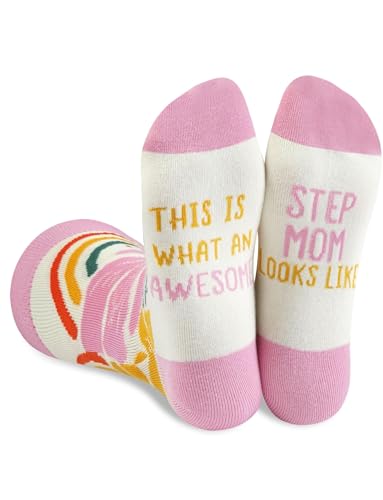 InnoBeta Stepmom Socks, Gifts for Step Mom from Stepdaughter Stepson, on Birthday, Mother's Day, Christmas