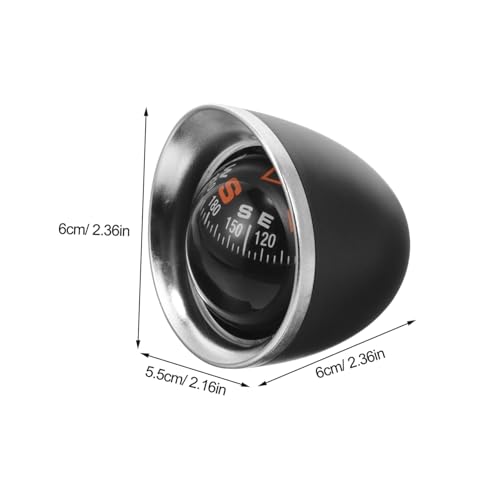 Brújula esférica automotriz Toyvian para tablero, montura de acrílico ABS para navegación en auto y bote, herramienta para orientación precisa y conducción segura miniatura 2