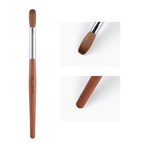 Alexnailart Kolinsky Sable cepillo de uñas de pelo rojo pluma de madera UV Gel uñas arte manicura herramienta (16#)