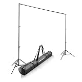 Walimex pro telescopio sistema de fondo L 120-307 cm - sistema de fondo fotográfico estable para estudio y móvil, para fotografía, vídeo y pantalla verde, altura 102-256 cm