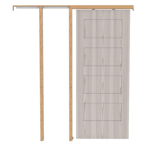 Kit de herrajes para puerta empotrada National Hardware N186-858 con riel de aluminio miniatura 1